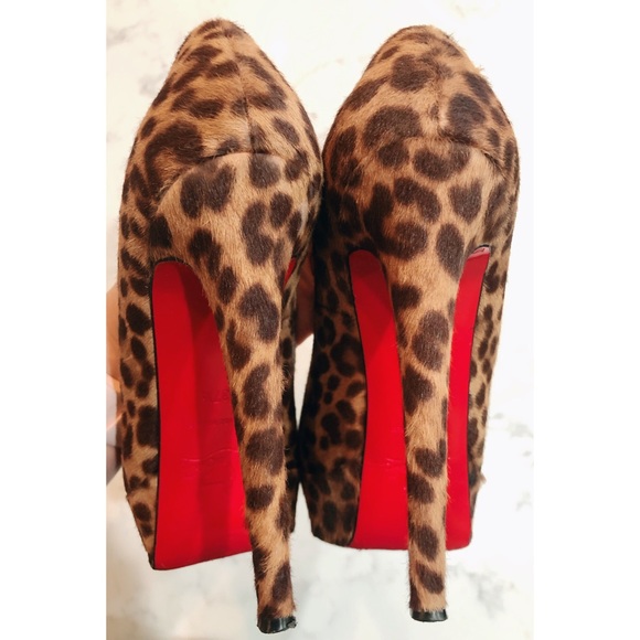 CHRISTIAN LOUBOUTIN Leopard Pony Hair Bianca Heels - Picture 10 of 16
